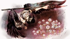 Flowers wings drawings anime girls Odin Sphere Gwendolyn