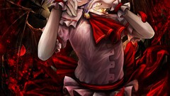 Flowers wings dress red eyes anime girls remilia scarlet touhou 