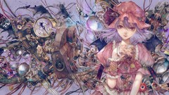 Flowers wings mechanism dress hats Vampires mechanical clocks 