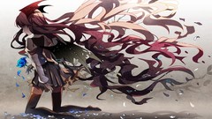 Flowers wings tie devil reflections schoolgirls stockings 