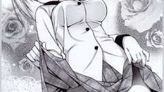 Flowers woman Anime monochrome stockings skirts blush anime 