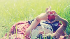 Flowers woman apples asians