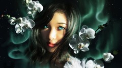 Flowers woman artwork fantasy art