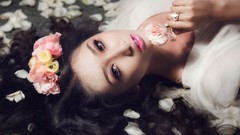 Flowers woman asians