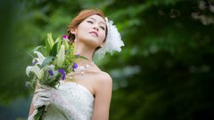 Flowers woman asians brides
