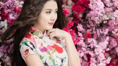 Flowers woman asians models photo shoot vietnamese Viet Nam