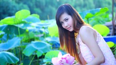 Flowers woman asians Viet Nam