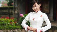 Flowers woman asians Viet Nam