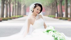 Flowers woman brides flower in hair