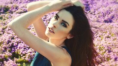 Flowers woman brunettes