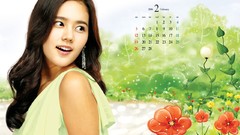 Flowers woman Celebrity Calendar Actress asians brunettes 