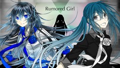 Flowers woman Characters silhouettes blue hair long hair gray 