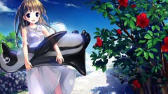 Flowers woman dress anime girls