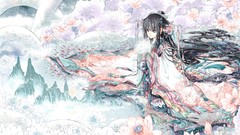 Flowers woman dress fantasy art