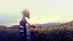 Flowers woman dress sunlight