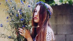 Flowers woman faces models