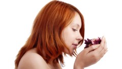 Flowers woman faces models redheads