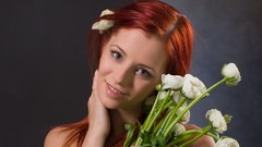 Flowers woman faces redheads Ariel Piper Fawn