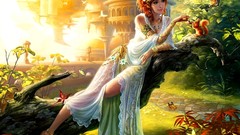 Flowers woman Garden artwork