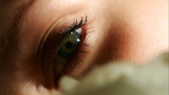 Flowers woman green eyes