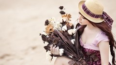 Flowers woman hats asians models Viet Nam