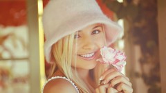 Flowers woman hats faces blondes smiling Sandy Summers