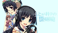 Flowers woman headphones glasses Chibi anime girls misaka 