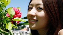 Flowers woman Japanese faces asians idol models Rina Aizawa