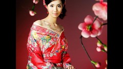Flowers woman Japanese geisha asians Japanese clothes