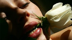 Flowers woman lips