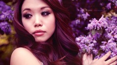 Flowers woman lips asians models