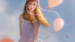 Flowers woman paintings artwork