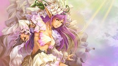 Flowers woman pink hair anime girls artwork fantasy art long 