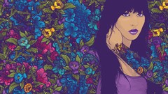 Flowers woman tattoos long hair black hair jared nickerson 