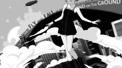 Fly clouds chrome cities anime girls range murata cityscapes