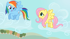 Fly Fluttershy ponies rainbow