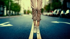 Fly happiness sneakers Shoes roads streets jumping