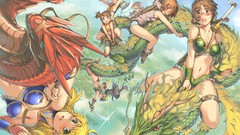 Fly Swords drake anime girls soft shading Ritsuko Akagi