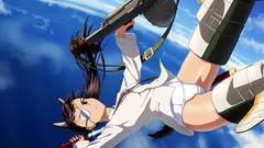 Fly weapons Guns Katana Anime rocket anime girls machine gun 