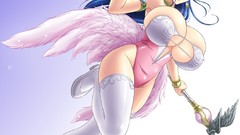 Fly wings cleavage hentai thigh highs huge boobs