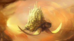 Flying Castles kingdom turtles surreal fantasy art