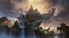 Flying Castles skies fantasy art Fan Ming sky castle