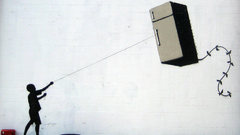 Flying kite banksy