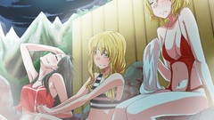 Fog bath blondes blush yellow eyes hakurei reimu touhou black 