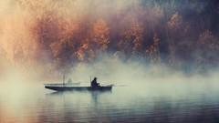 Fog Boats lakes mist