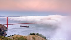 Fog Boats San Francisco golden gate bridge