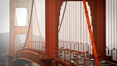 Fog cars traffic San Francisco Bridges USA golden gate bridge