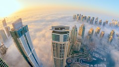 Fog clouds dubai skyscapes