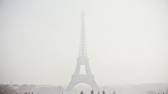 Fog Eiffel Tower Paris France morning mist