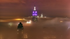Fog Empire State Building cities new york city